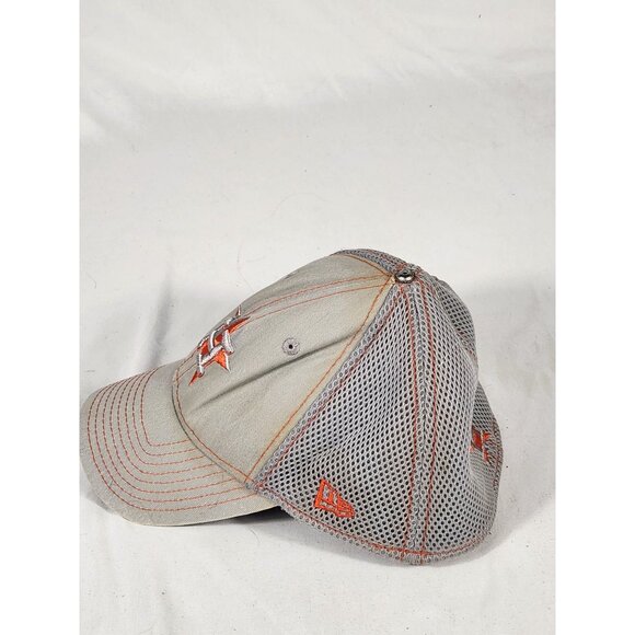 Vintage Houston Astros New Era Grey & Houston Polyester Grid Baseball Cap M/L - Picture 2 of 6